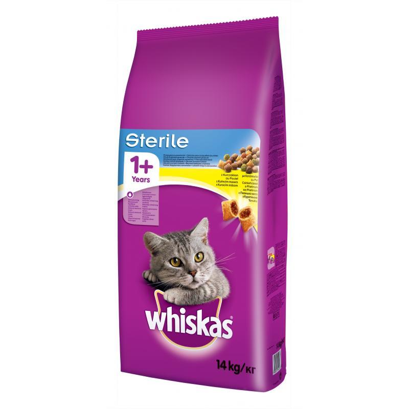 WHISKAS gr. Sterile s kuřecím 14kg