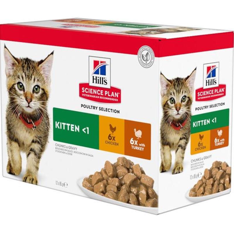 Hill's SP Feline Kitten kaps.CH+Turkey -Multipack 12 x 85 g