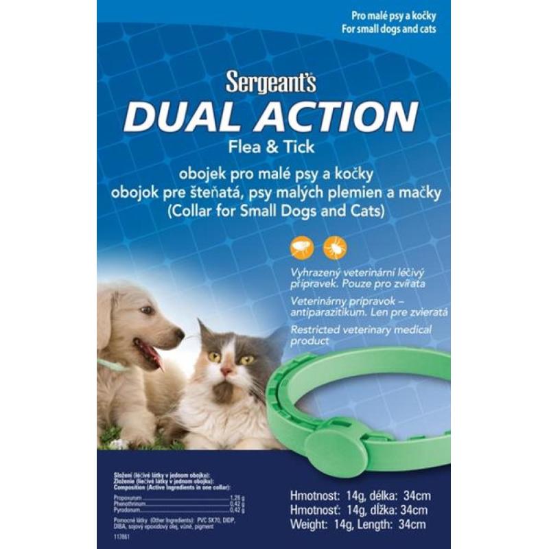 Sergeants Dual Action obojek kočka a malý pes 34cm