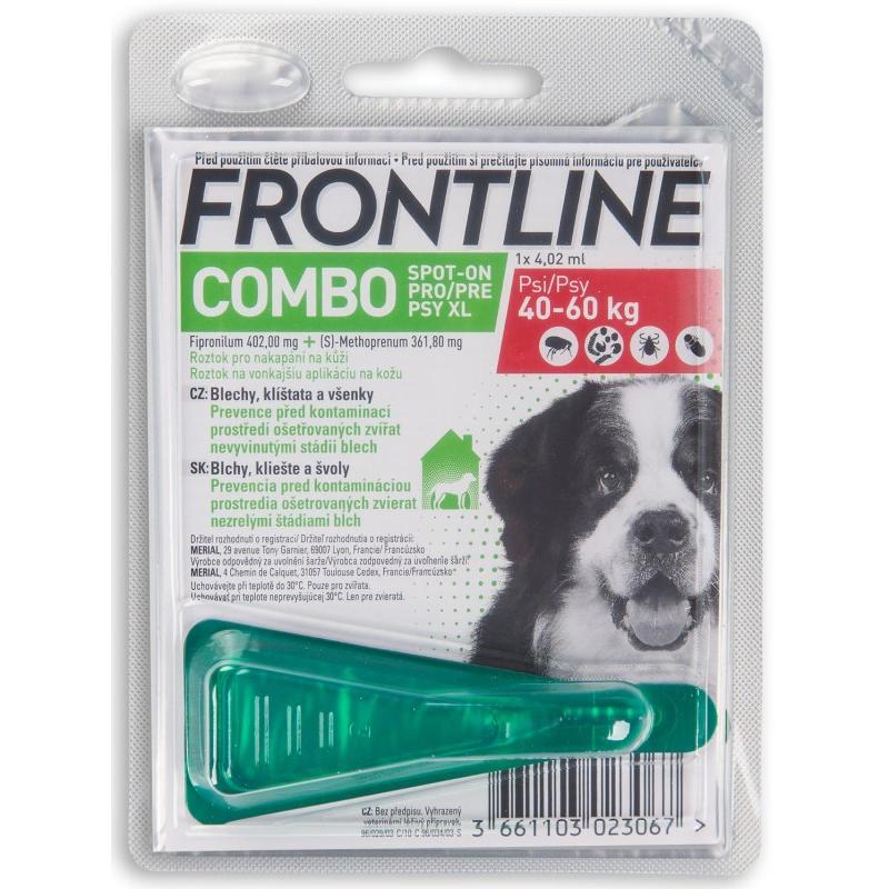 exp!!!Frontline Combo dog XL 40-60kg 1x4,02ml exp.8/25