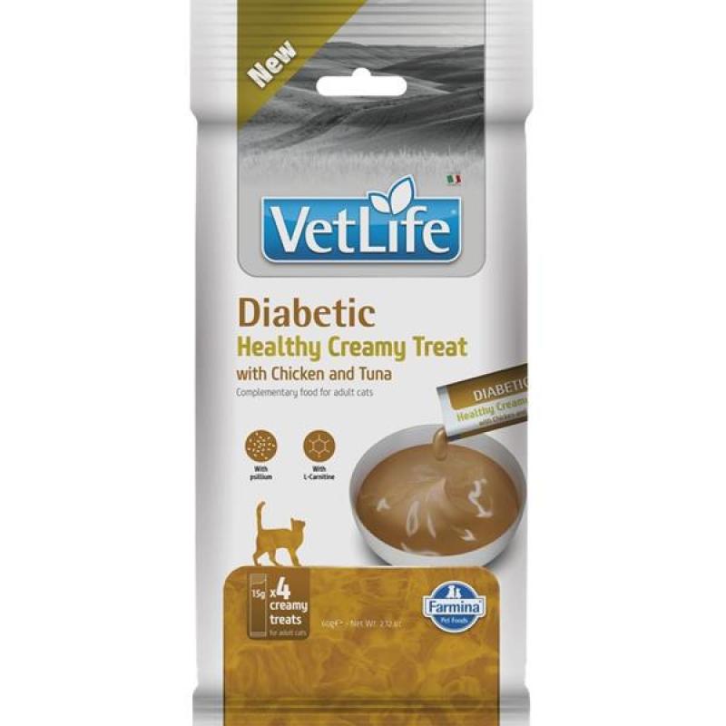 Vet Life Feline Creamy Treat pamlsek Diabetic Chicken & Tuna Adult 60 g