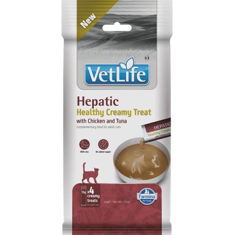 Vet Life Feline Creamy Treat pamlsek Hepatic Chicken & Tuna Adult 60 g