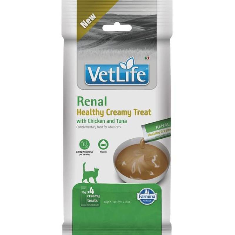 Vet Life Feline Creamy Treat pamlsek Renal Chicken &amp; Tuna Adult 60 g