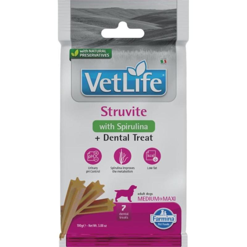 Vet Life Dog Dental Treat Struvite Adult Medium &amp; Maxi 100 g