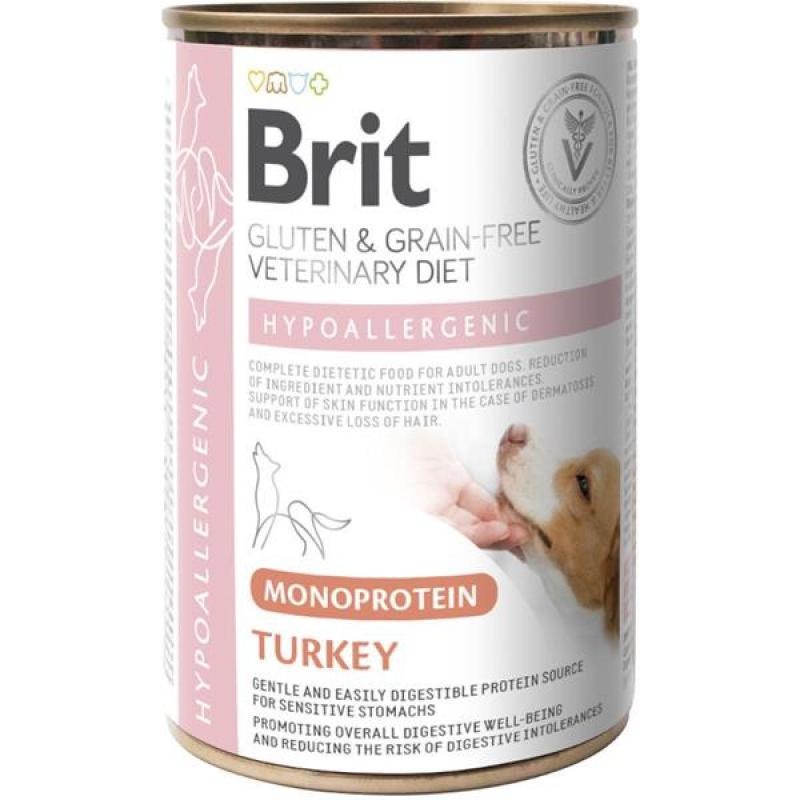 Brit VD Dog konz. Hypoallergenic Monoprotein Turkey 400g