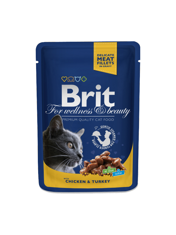 Brit Premium cat kapsa with Turkey+Chicken 100g